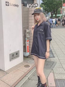 「Subciety（サブサエティ）のアイテム」を使った、mocaさん（レディース・158cm）の夏コーディネート