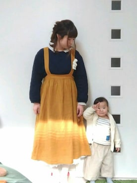 「Samansa Mos2（サマンサ モスモス）のレザーレースアップシューズ（その他シューズ）」を使った、いおさん（レディース・160cm）の冬コーディネート