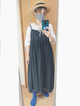 「ED HAT（エドハット）のアイテム」を使った、いおさん（レディース・160cm）の夏コーディネート