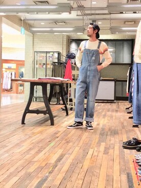 「HYSTERIC GLAMOUR（ヒステリックグラマー）のHYS WHISKY柄 刺繍キャップ（キャップ）」を使った、K.ODAさん（メンズ・182cm）の春コーディネート