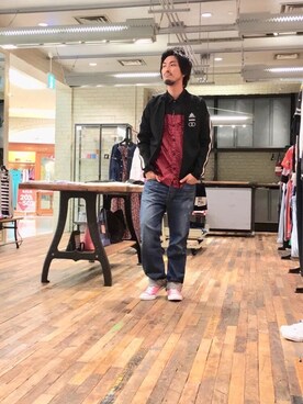 「半袖シャツ」｜「アイテム（ブルゾン）」を使った、K.ODAさん（メンズ・182cm）の夏コーディネート