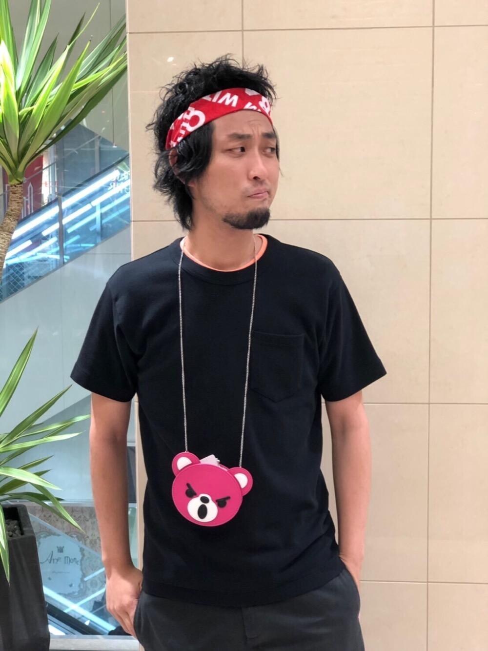 「ロック、Tシャツ、Hysteric Glamour、夏コーデ、ヒステリックグラマー、大阪店リニューアル」｜「HYSTERIC GLAMOURのHYS CLUB pt ポケ付Tシャツ（Tシャツ/カットソー、ブラック系）」を使った、K.ODAさん（メンズ・182cm）の夏コーディネートの1枚目の写真