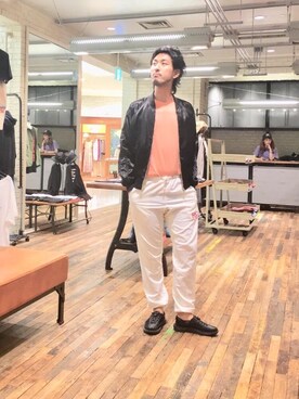 「ラフ」｜「アイテム（スカジャン）」を使った、K.ODAさん（メンズ・182cm）の秋コーディネート