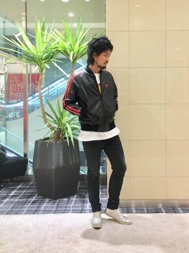 「刺繍」｜「アイテム（ジャージ）」を使った、K.ODAさん（メンズ・182cm）の秋コーディネート