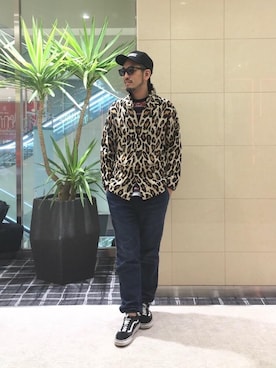 「HYSTERIC GLAMOUR（ヒステリックグラマー）のGIRLS BORDER総柄ジャカード リブ付Tシャツ（Tシャツ/カットソー）」を使った、K.ODAさん（メンズ・182cm）の秋コーディネート