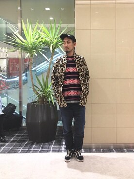 「HYSTERIC GLAMOUR（ヒステリックグラマー）のGIRLS BORDER総柄ジャカード リブ付Tシャツ（Tシャツ/カットソー）」を使った、K.ODAさん（メンズ・182cm）の秋コーディネート