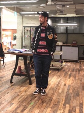 「HYSTERIC GLAMOUR（ヒステリックグラマー）のGIRLS BORDER総柄ジャカード リブ付Tシャツ（Tシャツ/カットソー）」を使った、K.ODAさん（メンズ・182cm）の秋コーディネート