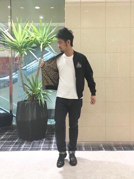 「アイテム（ルームウェア/パジャマ）」を使った、K.ODAさん（メンズ・182cm）の秋コーディネート