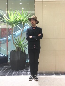 「HYSTERIC GLAMOUR（ヒステリックグラマー）のGIRLS BORDER総柄ジャカード リブ付Tシャツ（Tシャツ/カットソー）」を使った、K.ODAさん（メンズ・182cm）の秋コーディネート