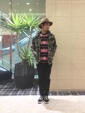 「HYSTERIC GLAMOUR（ヒステリックグラマー）のGIRLS BORDER総柄ジャカード リブ付Tシャツ（Tシャツ/カットソー）」を使った、K.ODAさん（メンズ・182cm）の秋コーディネート