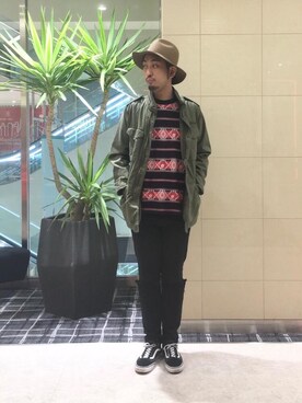 「HYSTERIC GLAMOUR（ヒステリックグラマー）のGIRLS BORDER総柄ジャカード リブ付Tシャツ（Tシャツ/カットソー）」を使った、K.ODAさん（メンズ・182cm）の秋コーディネート