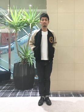 「アイテム（ルームウェア/パジャマ）」を使った、K.ODAさん（メンズ・182cm）の秋コーディネート