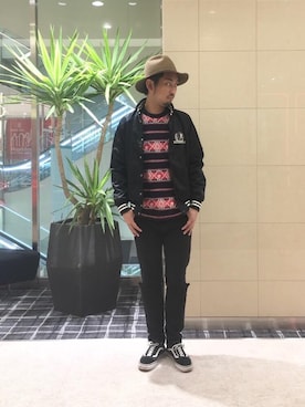 「HYSTERIC GLAMOUR（ヒステリックグラマー）のGIRLS BORDER総柄ジャカード リブ付Tシャツ（Tシャツ/カットソー）」を使った、K.ODAさん（メンズ・182cm）の秋コーディネート