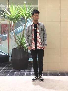 「アイテム（カバーオール、レッド系）」を使った、K.ODAさん（メンズ・182cm）の秋コーディネート