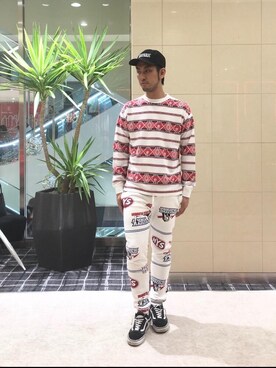 「HYSTERIC GLAMOUR（ヒステリックグラマー）のGIRLS BORDER総柄ジャカード リブ付Tシャツ（Tシャツ/カットソー）」を使った、K.ODAさん（メンズ・182cm）の秋コーディネート