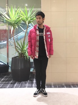 「アイテム（カバーオール、レッド系）」を使った、K.ODAさん（メンズ・182cm）の秋コーディネート