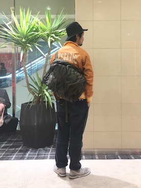 「コラボレーション」｜「アイテム（スタジャン）」を使った、K.ODAさん（メンズ・182cm）の冬コーディネート