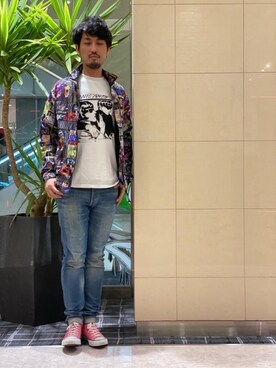 「コラボレーション」｜「アイテム（ナイロンジャケット）」を使った、K.ODAさん（メンズ・182cm）の春コーディネート