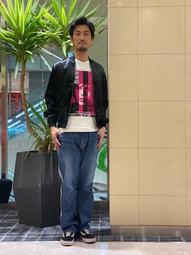 「HYSTERIC GLAMOUR（ヒステリックグラマー）のアイテム（スカジャン）」を使った、K.ODAさん（メンズ・182cm）の春コーディネート