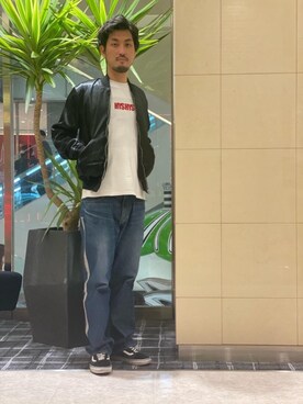 「HYSTERIC GLAMOUR（ヒステリックグラマー）のアイテム（スカジャン）」を使った、K.ODAさん（メンズ・182cm）の春コーディネート