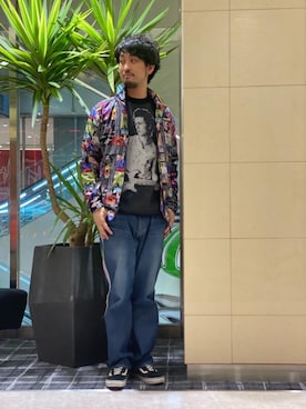 「コラボレーション」｜「アイテム（ナイロンジャケット）」を使った、K.ODAさん（メンズ・182cm）の春コーディネート