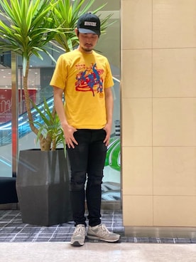 「パンクコーデ」｜「アイテム（帽子）」を使った、K.ODAさん（メンズ・182cm）の春コーディネート