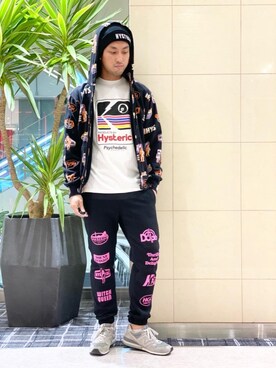 「ロックコーデ」｜「アイテム（ニットキャップ/ビーニー）」を使った、K.ODAさん（メンズ・182cm）の秋コーディネート