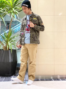 「ロックコーデ」｜「アイテム（ニットキャップ/ビーニー）」を使った、K.ODAさん（メンズ・182cm）の秋コーディネート