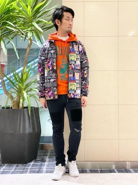 「スキニー」｜「アイテム（ナイロンジャケット）」を使った、K.ODAさん（メンズ・182cm）の秋コーディネート