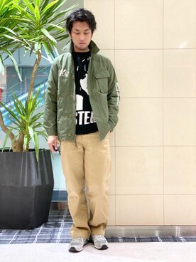 「ロックコーデ」｜「アイテム（ミリタリージャケット）」を使った、K.ODAさん（メンズ・182cm）の秋コーディネート