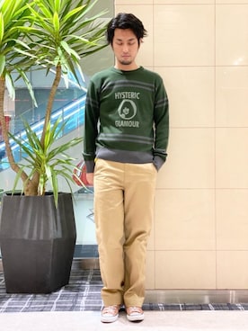 「ロックコーデ」｜「アイテム（スウェット）」を使った、K.ODAさん（メンズ・182cm）の秋コーディネート