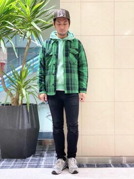 「ロックコーデ」｜「アイテム（キャップ）」を使った、K.ODAさん（メンズ・182cm）の秋コーディネート