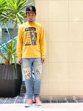 「ロックコーデ」｜「アイテム（キャップ）」を使った、K.ODAさん（メンズ・182cm）の秋コーディネート