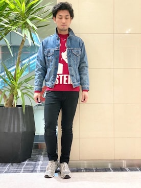 「ロックコーデ」｜「アイテム（デニムジャケット）」を使った、K.ODAさん（メンズ・182cm）の秋コーディネート