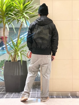 「ロックコーデ」｜「アイテム（ミリタリージャケット）」を使った、K.ODAさん（メンズ・182cm）の秋コーディネート
