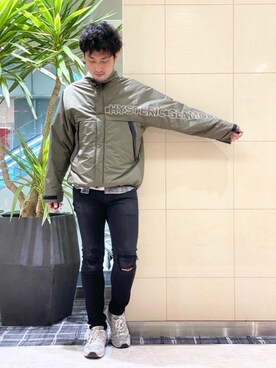 「スキニー」｜「アイテム（ナイロンジャケット）」を使った、K.ODAさん（メンズ・182cm）の秋コーディネート