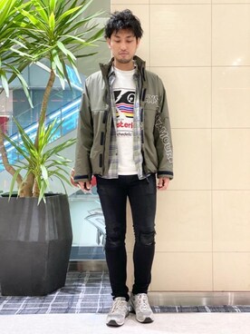 「スキニー」｜「アイテム（ナイロンジャケット）」を使った、K.ODAさん（メンズ・182cm）の秋コーディネート