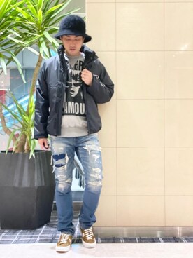 「ロックコーデ」｜「アイテム（スウェット）」を使った、K.ODAさん（メンズ・182cm）の秋コーディネート