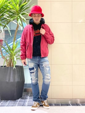 「ロックコーデ」｜「アイテム（ブルゾン）」を使った、K.ODAさん（メンズ・182cm）の秋コーディネート