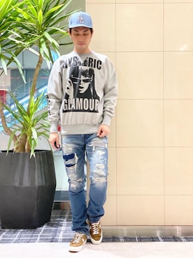 「ロックコーデ」｜「アイテム（スウェット）」を使った、K.ODAさん（メンズ・182cm）の秋コーディネート