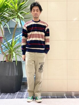 「ロックコーデ」｜「アイテム（スウェット）」を使った、K.ODAさん（メンズ・182cm）の秋コーディネート