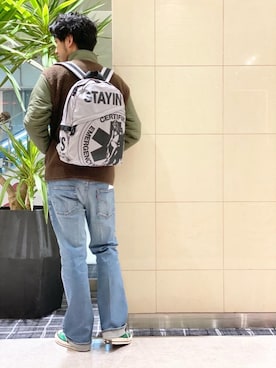 「ロックコーデ」｜「アイテム（ブルゾン）」を使った、K.ODAさん（メンズ・182cm）の秋コーディネート