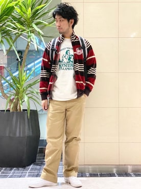 「ミリタリーコーデ」｜「アイテム（ジャージ）」を使った、K.ODAさん（メンズ・182cm）の秋コーディネート