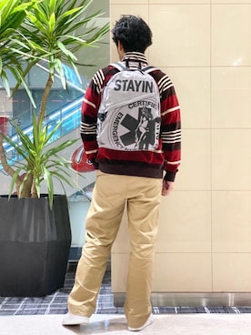 「ミリタリーコーデ」｜「アイテム（ジャージ）」を使った、K.ODAさん（メンズ・182cm）の秋コーディネート