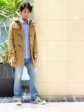 「HYSTERIC GLAMOUR（ヒステリックグラマー）のアイテム（ダッフルコート）」を使った、K.ODAさん（メンズ・182cm）の冬コーディネート
