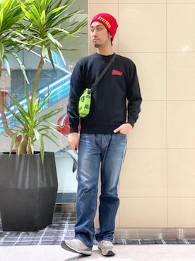 「ロックコーデ」｜「アイテム（スウェット）」を使った、K.ODAさん（メンズ・182cm）の冬コーディネート
