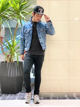 「ロックコーデ」｜「アイテム（キャップ）」を使った、K.ODAさん（メンズ・182cm）の冬コーディネート