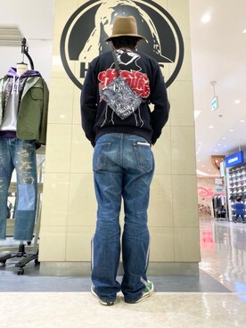 「ロックコーデ」｜「アイテム（スウェット）」を使った、K.ODAさん（メンズ・182cm）の冬コーディネート