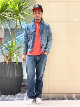 「ロックコーデ」｜「アイテム（デニムジャケット）」を使った、K.ODAさん（メンズ・182cm）の冬コーディネート