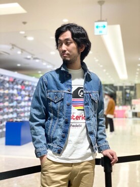 「ロックコーデ」｜「アイテム（デニムジャケット）」を使った、K.ODAさん（メンズ・182cm）の冬コーディネート
